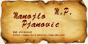 Manojlo Pjanović vizit kartica